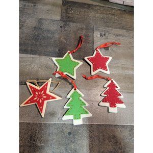 Felt star tree‎ red green xmas ornament set